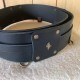 Double ceinture en cuir de bovin, fabriquée à la main.